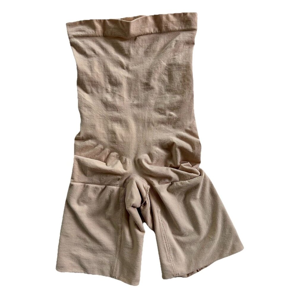 Spanx Cream Power Series High Waisted Mid Thigh Shapewear Short Size Medium